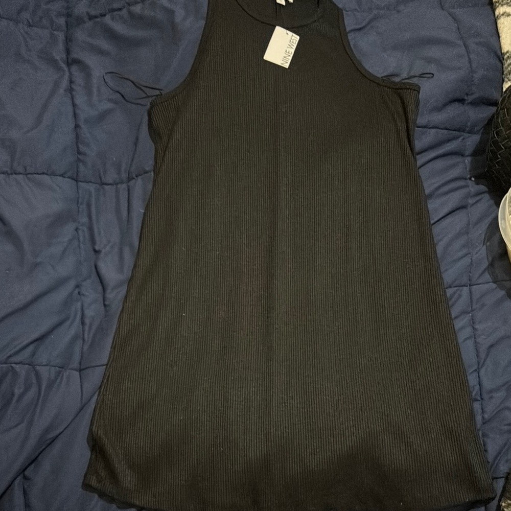 Nine West Black Ribbed Knit Top